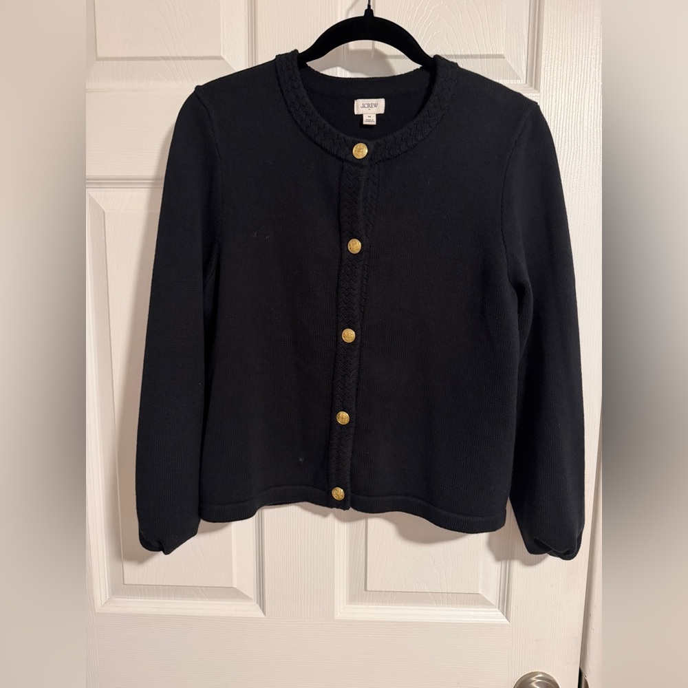 J. Crew Black Sweater with Gold Accents